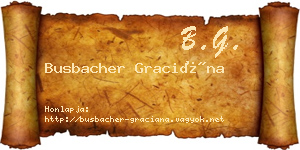 Busbacher Graciána névjegykártya